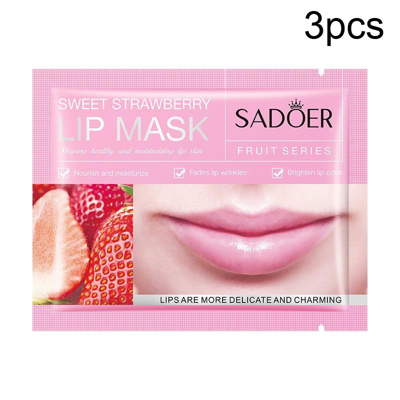 

Клубничная питательная маска для губ для ухода за сухими губами, увлажняющее средство для потрескавшихся губ, зимний уход за губами 3pcs