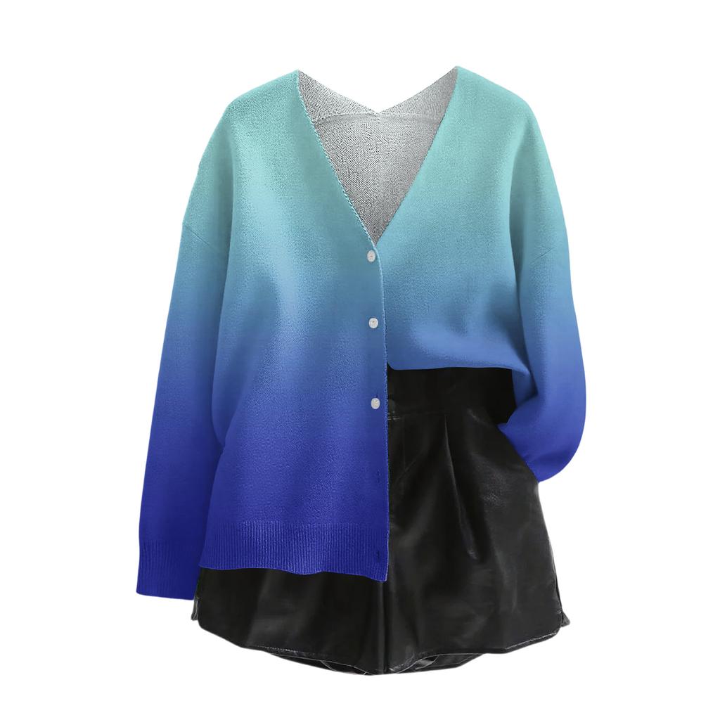 Women's V Neck Top Printing Thickened Plush Cashmere Warm Long Top