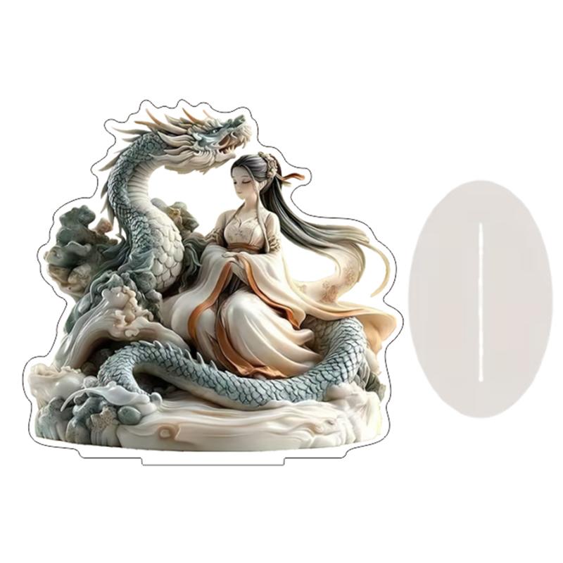 

Декоративная фигурка Дракон Декор Для Офиса Подарок на Новоселье Настольный Декор Украшение 2D Акриловое Настольное Украшение L