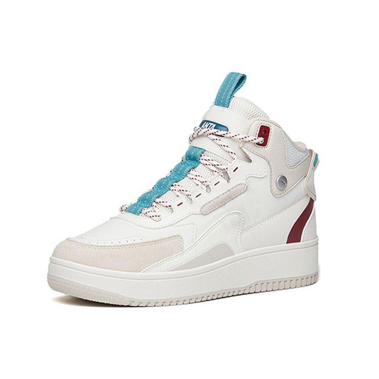 Anta Fashion Series Lightweight High-Top Sneakers Women Sneakers White Gray 122148013R-2
