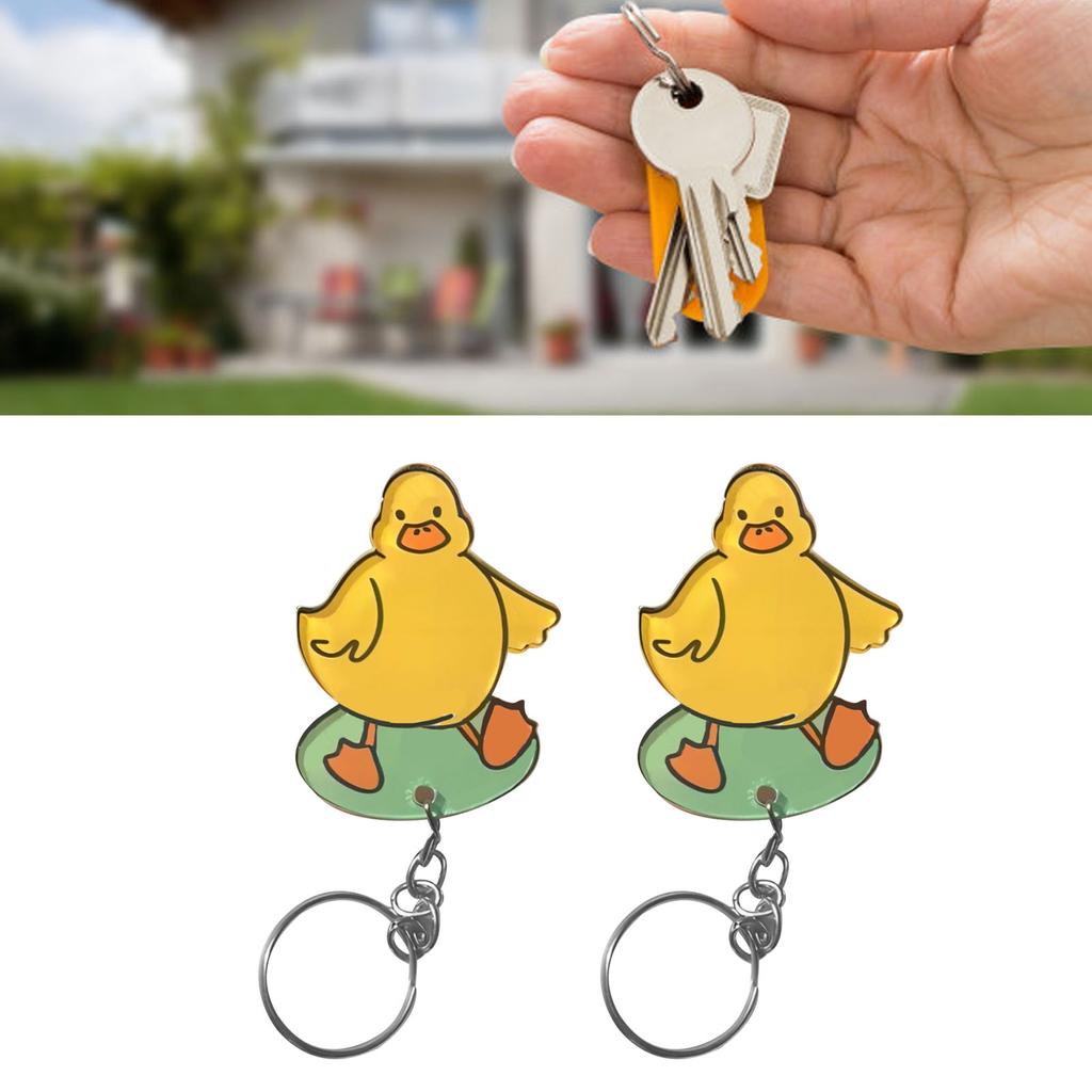 2Pcs Duck Keychain Acrylic Cute Multifunctional Couple Key Chain Key Holder Bag Charm Gift