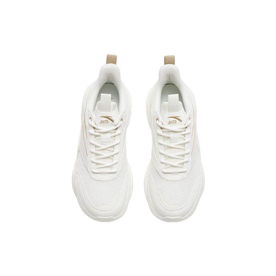 Anta Slip Resistant, Abrasion Resistant, Rebound Low top Sports Casual Shoes White Brown 912318831-1