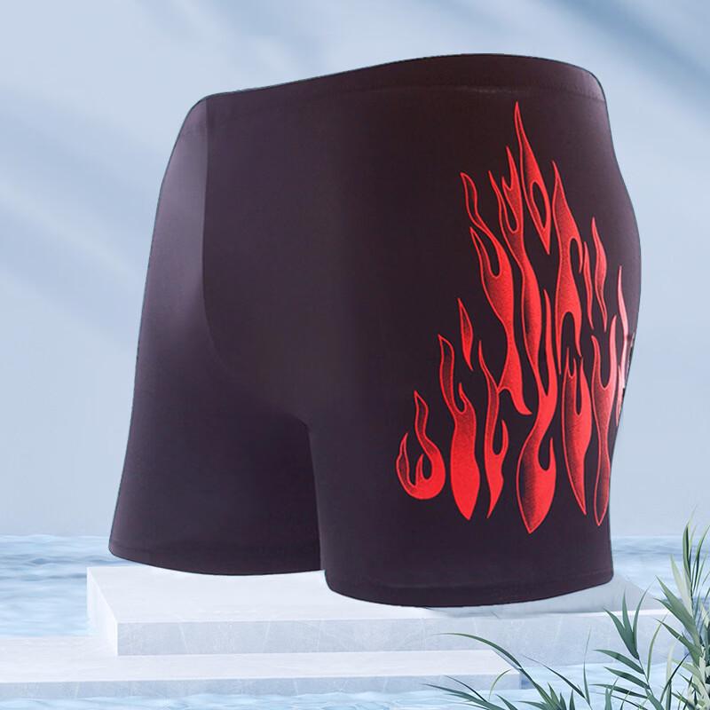 Junwen Men s Loose-Fit Boxer Swim Trunks