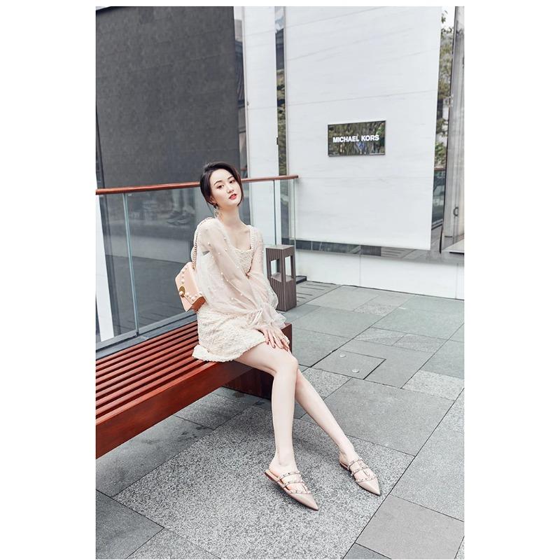 Soleist Women's Sandals Summer Luxury Shoes Woman Trend Ankle Strap Rivets Flat Shoes Brand Design Slippers Ladies Shoes Women