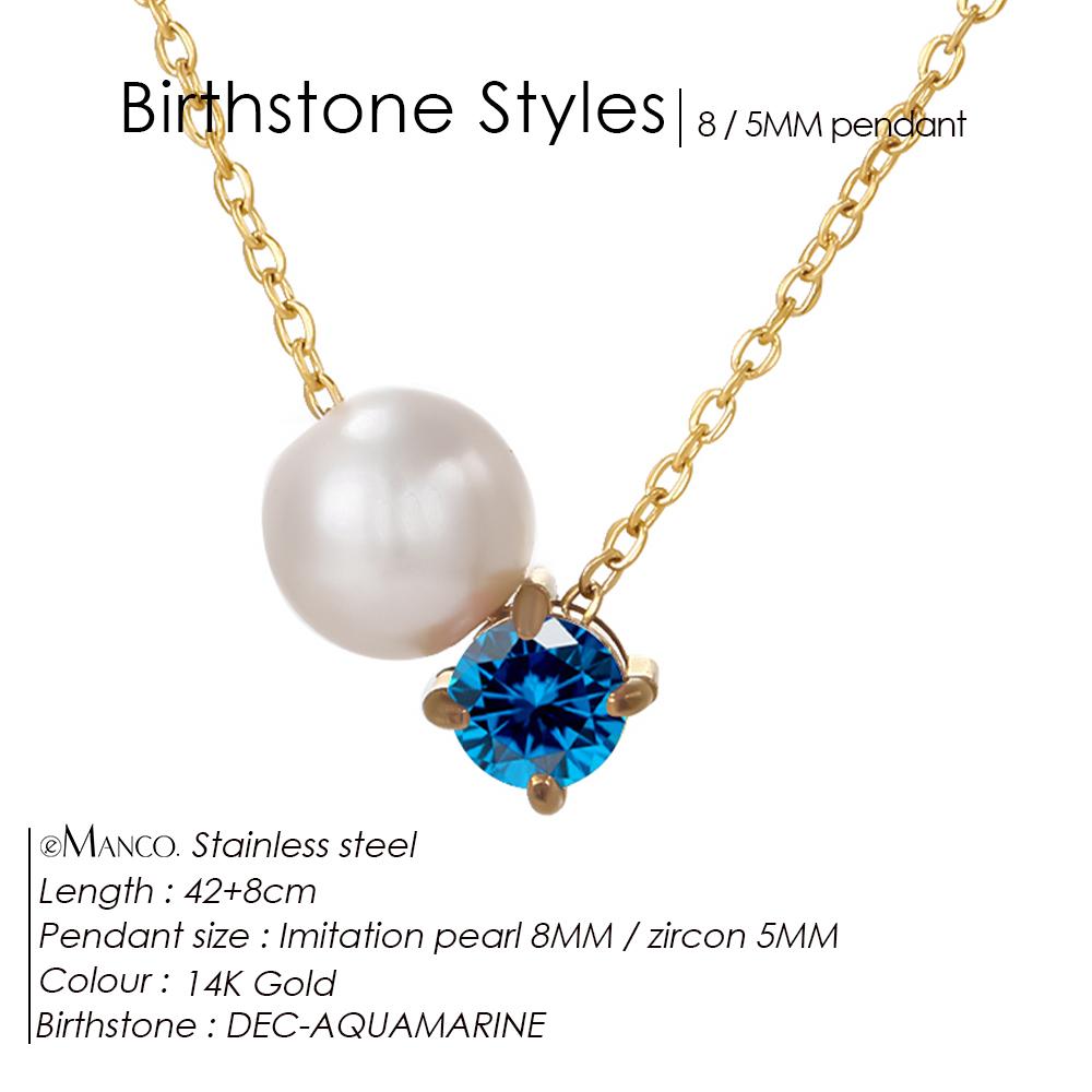 

eManco Fashion Imitation Pearls Zircon Pendant Quality Necklace Chic Stainless Steel Fashion Exquisite Jewelry New Gold Color&42 Extend 8CM