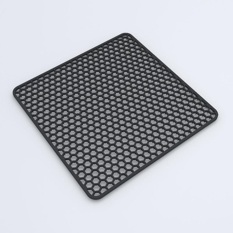 Silicone Hollow Drainage Heat Insulation Mat Square Sink Mat for Kitchen Sink Bottom Anti-scratch Anti-drop