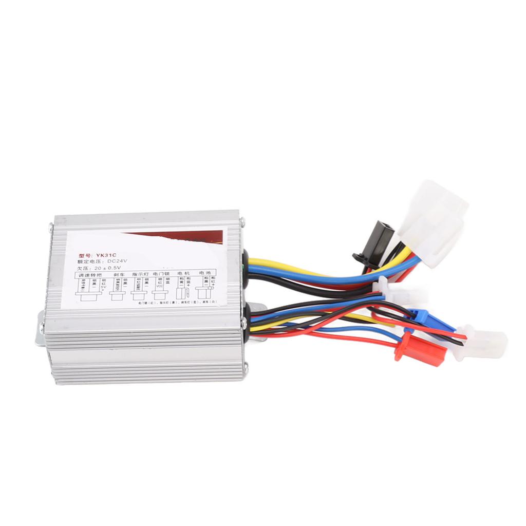 Electric Bike Brush Controller 24V 350W Multi Protection Aluminum Alloy Motor Speed Controller Box for Electric