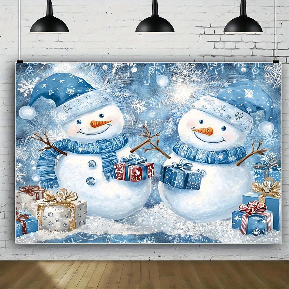 2D plane, 1 piece of snowman window Christmas party backdrop, suitable for weddings, birthdays, and baby showersZL