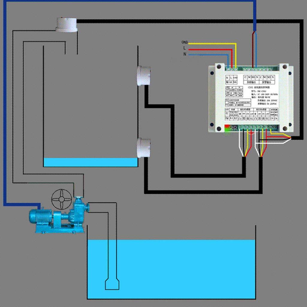AC100 bis 260 V Automatischer Wasserstandsregler XKC C352 3P berührungsloser Flüssigkeitsstandssensor für Tank 
