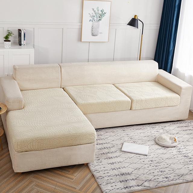 Husă de pernă de canapea de culoare solidă din jacquard, elasticitate mare, frumoasă, lavabilă, detașabilă, potrivită pentru uz casnic