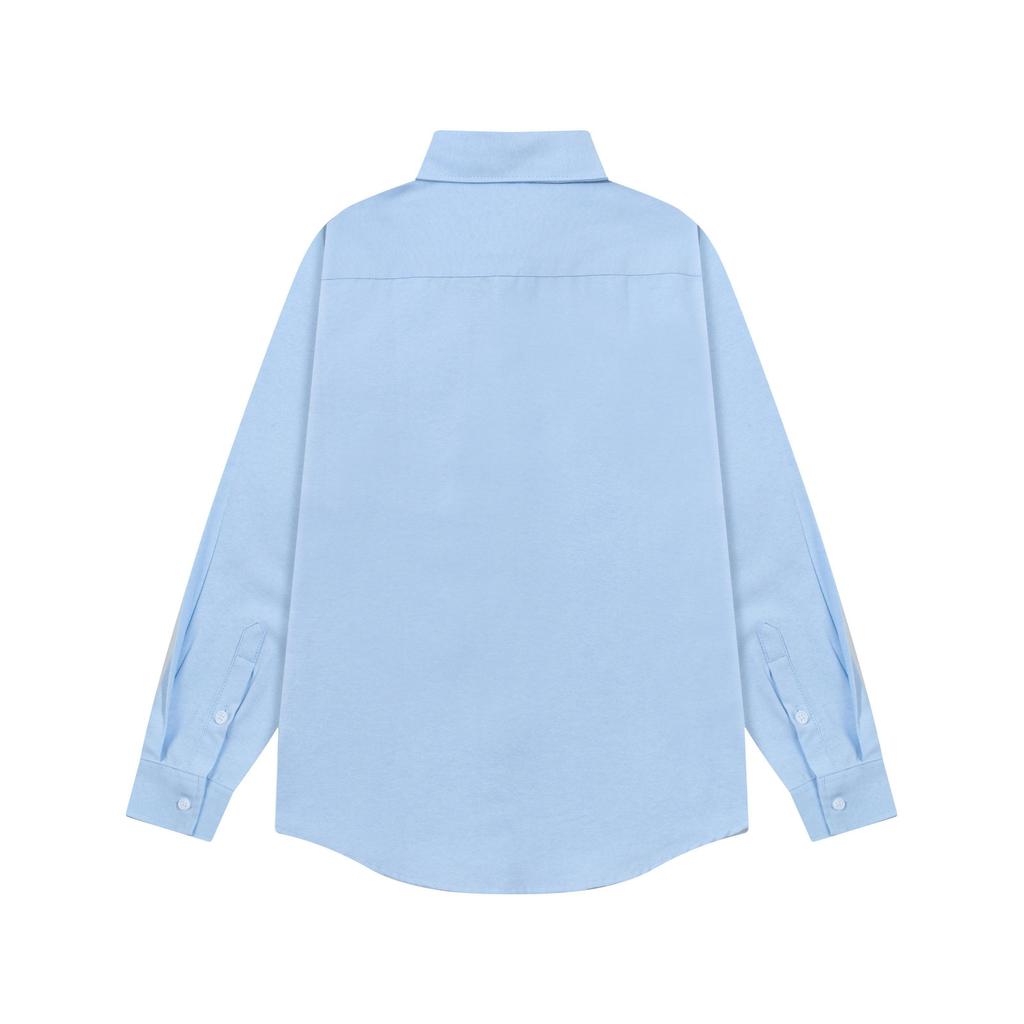 AMI 2025 Autumn New Product Chest Pocket Classic Invisible 3D Embroidered Small Love Casual Cotton Solid Color Long Sleeve Shirt