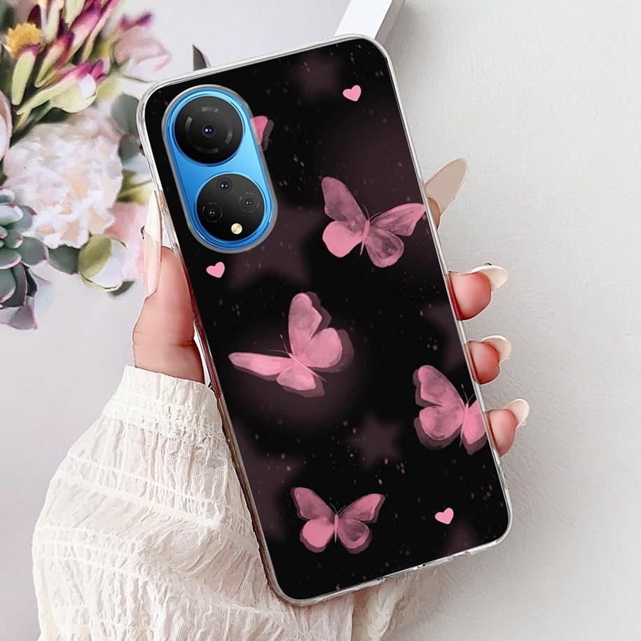 For Honor X7 2022 Case CMA-LX2 CMA-LX1 CMA-LX3 Shockproof Cover Fashion Butterfly Soft Phone Case For HonorX7 X 7 HonorX7 Bumper