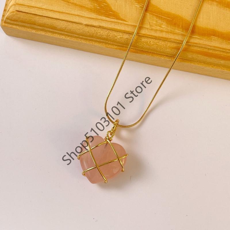 X6HE 2 Pcs Birth Stone Heart Necklace Girls Diamond Castle Necklace for Teen Girls