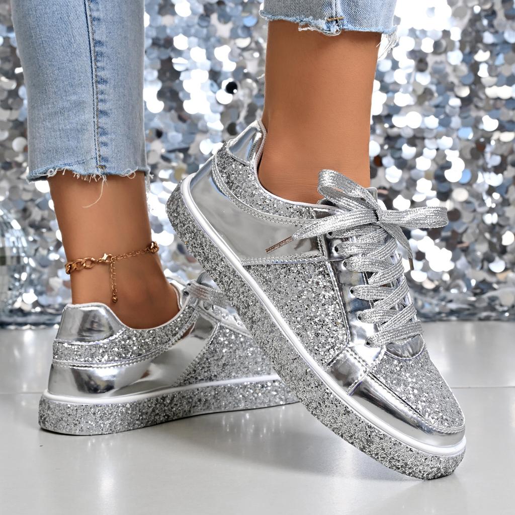 Fashion 2025 New Women Sneakers Designer Shoes Luxury Unisex Couple Platform Shoes Women Shining Glitter Casual Fashion Sneakers Women