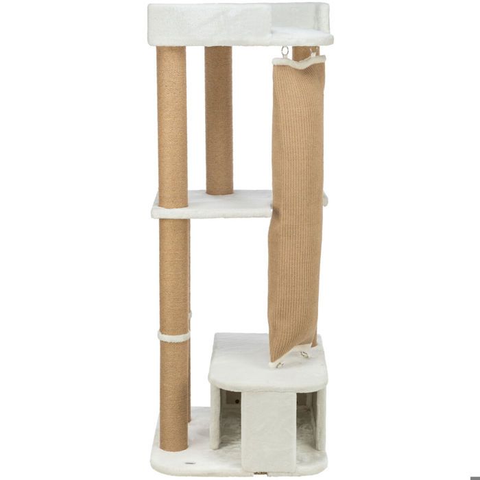Arbre à chat - TRIXIE - Active - Blanc - Jute et Peluche - 150 cm de hauteur