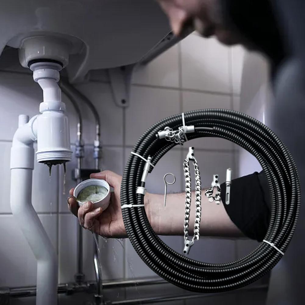 Electric Drill Drain Cleaner Machine 1-5 Meter with Extension Sewer Pipe Dredger Cleaning Spring Pipeline Dredging Tool