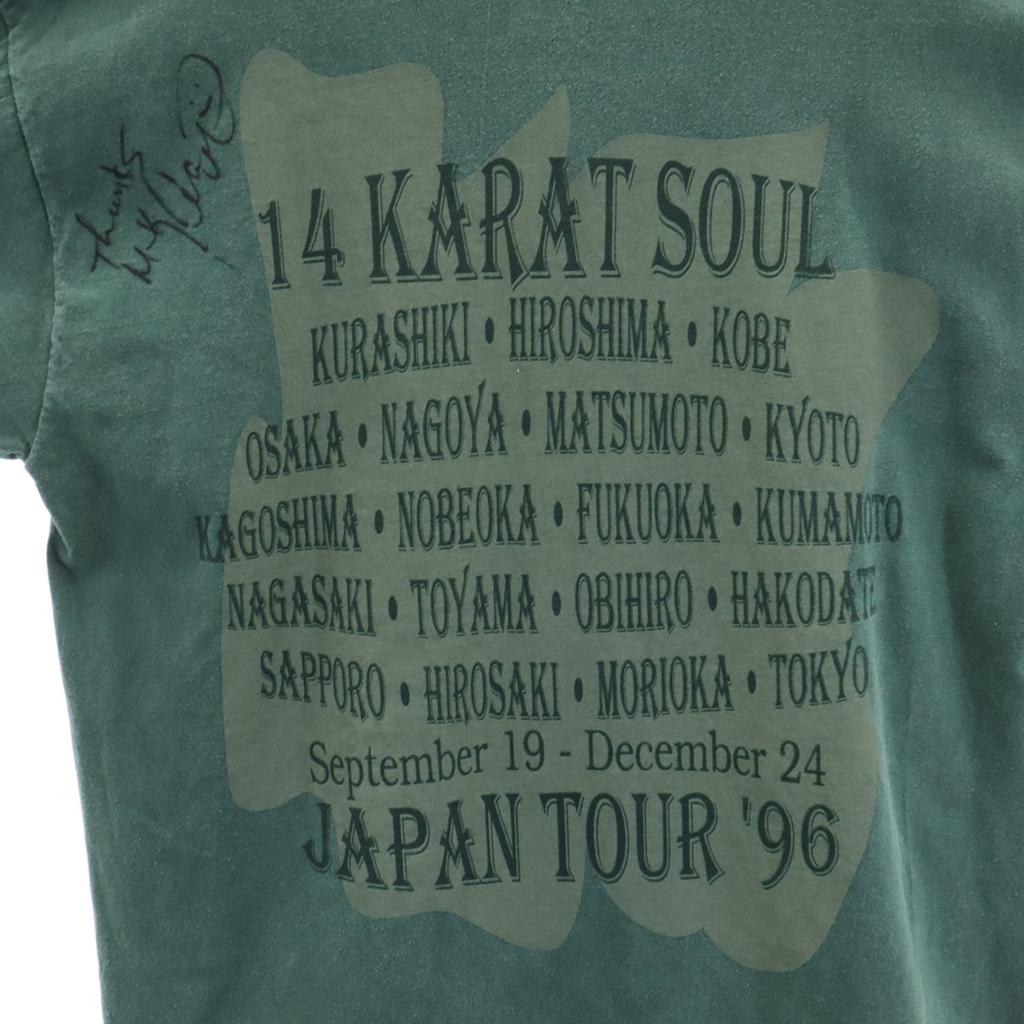 FLASH AVANTI 90s 14KARAT SOUL JAPAN TOUR`96 Short Sleeve T-shirt 2 Green Men's Used