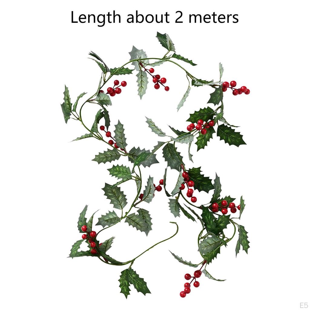 Artificial Christmas Berries Garland Rattan 2M Wall Hanging Greenery Wreaths DIY