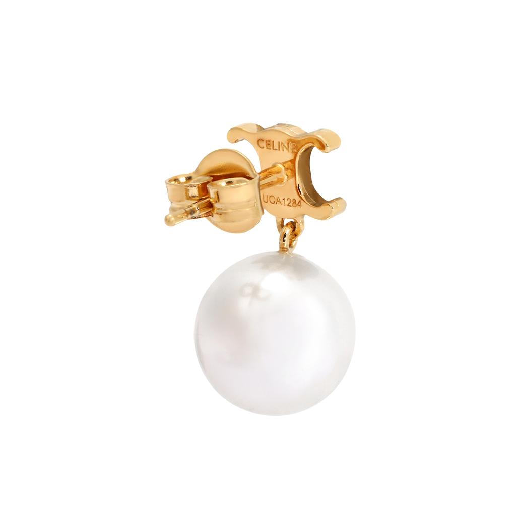 CELINE Les Perles CELINE Earrings In Brass With Gold Finish And Glass Pearls Women's 460TZ6BPE01GI