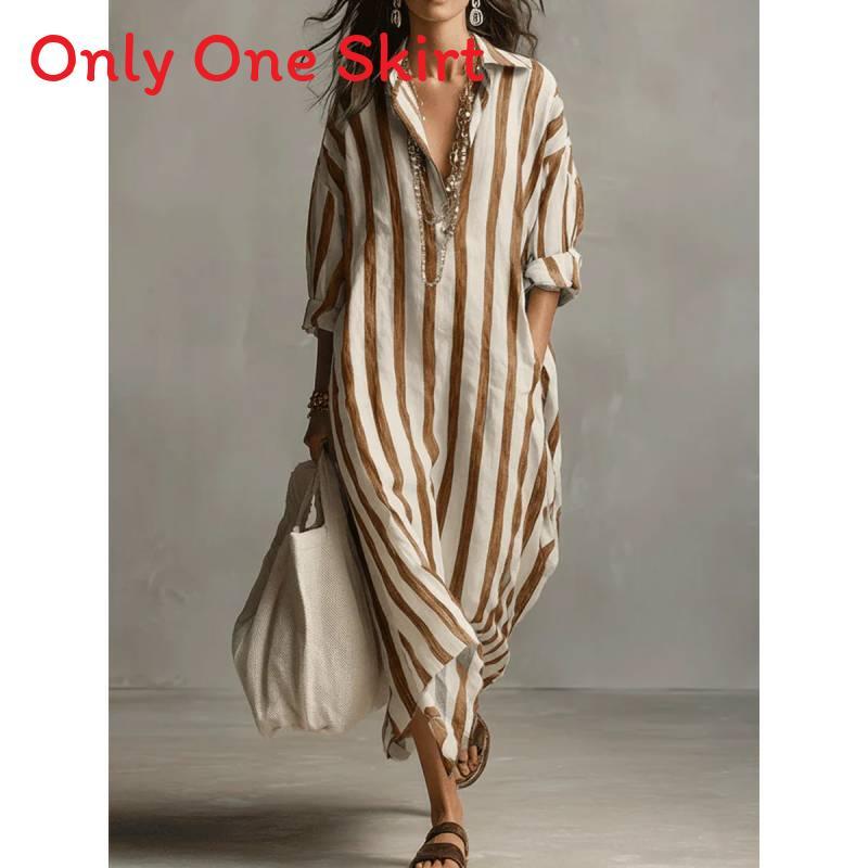 Stripe Shirt Dress With Pockets For Casual Summer Wear