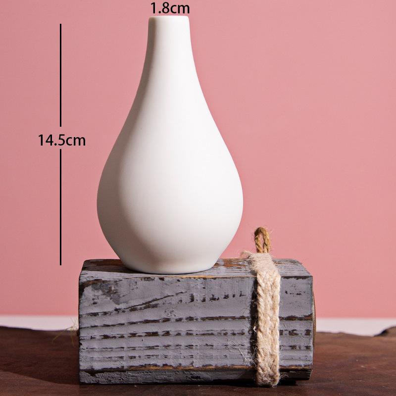 Ins Flower Ornaments Ceramic Small Flower Bottle White Vase Crafts Flower Arrangement Fragrance Bottle Room Decoration Ceramics
