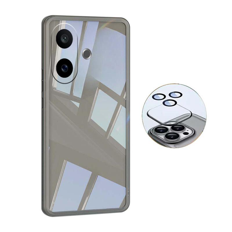 For Vivo V60 Lite Case Camera Protection Semi Transparent Soft Silicone Shockproof with Lens Protector Films for Vivo V60 Lite Back Cover