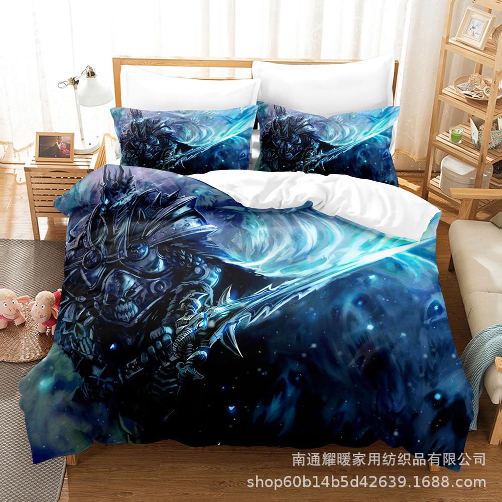 3D Digital Printing Bedding Four-Piece Set Three-Piece Set Warcraft Bed Sheet Quilt Pillow