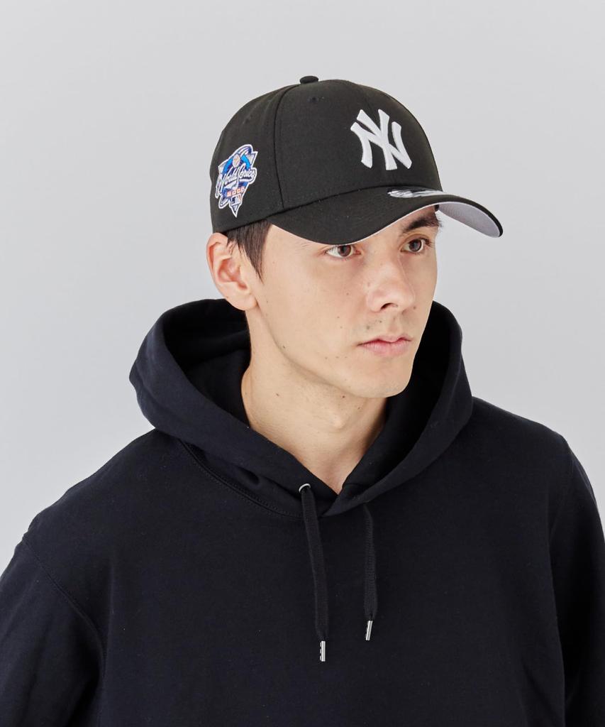 Cap New York Yankees 9FORTY [Official Custom] Men's Hat NY Baseball Cap Black x White Black x White NE 940 KURI SIDE PATCH