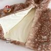 Children's Winter Deer Hooded Romper: 2025 Korean-Style Fleece-Lined Pants for Girls - Super Cute!