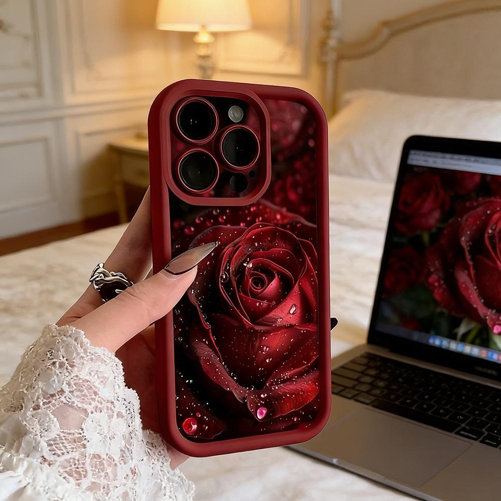 Gorgeous Raindrop Rose Phone Case For Samsung Galaxy A17 A07 A06 A26 A16 A06 A35 A55 A25 A05s A15 A54 A34 A36 A24 5G Back Cover