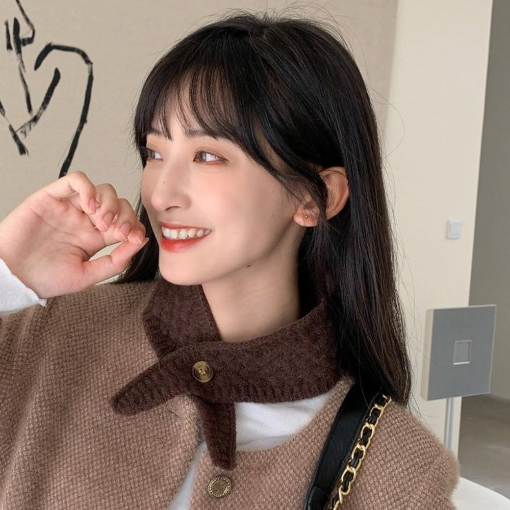 Windproof Cross Neck Warmer Solid Color Women Winter Neckerchief  Apparel Accessories