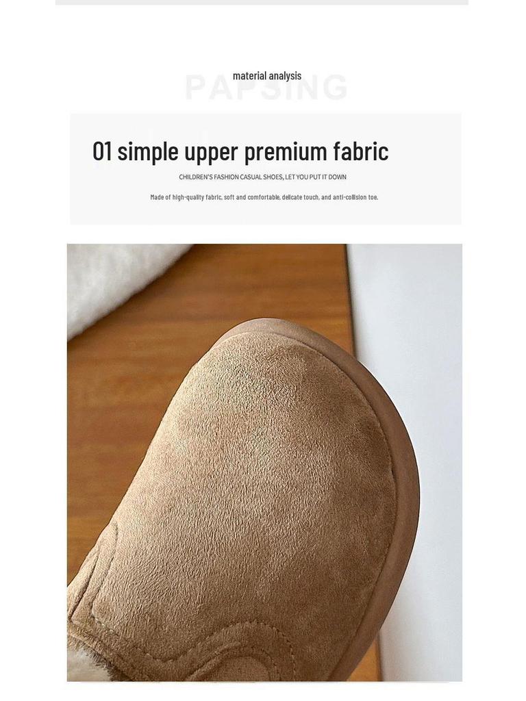 Warme Baumwoll-Kamel-Schneestiefel für Babys und Mädchen - Winter 2025 Edition mit zusätzlichem Samtfutter