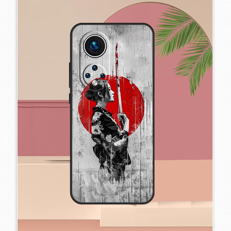 Japanese Samurai Warrior Geisha Case For Honor Magic 8 Pro 7 6 5 Lite Honor 200 400 X9c X9b X9a X8b X8a X8c 50 70 90 Cover