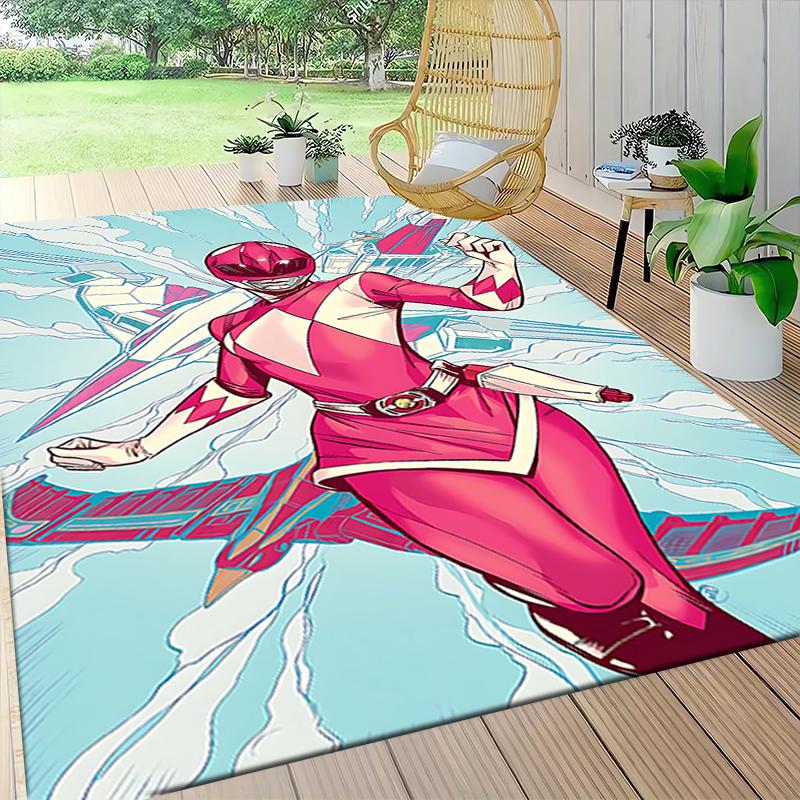 1Pc Power Rangers Galactic Heroes Carpet Rug Customizable Soft Washable Antislip Home Living Room Sofa Mats Personalized Rug 0917260
