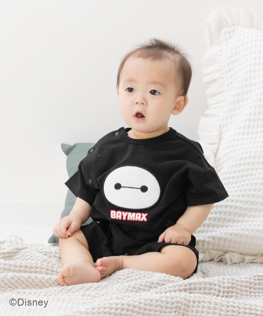 Baymax Short Sleeve Romper Newborn Baby Full Front Boys and Jersey Disney Summer [chil2] Coverall, Clothes, Opening, Girls, Fabric, 100% Cotton,
