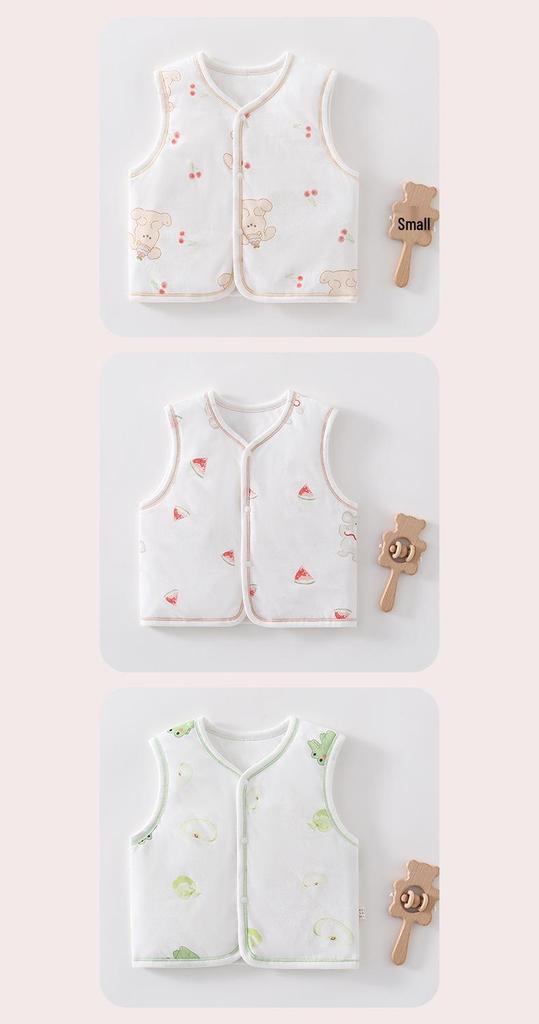 Newborn Quilted Vest - 40g Pure Cotton Sleeveless Top for Autumn/Winter, Unisex