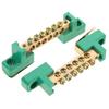 2Pcs Copper Terminal Connector Bar Heavy Duty Ground Bus Bar Kit 6 Terminal Positions for Distribution Box Electrical Equipment