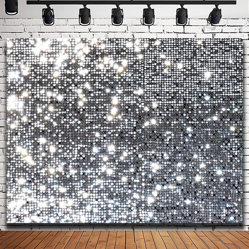 1pc Polyester Disco Party Backdrop Wall Silver Halo Photography Backdrop Theme Party Decoration 100x150cm