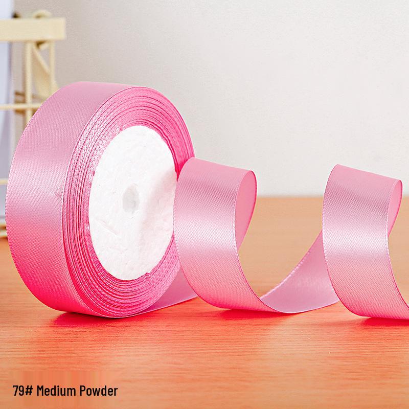 2.5cm Polyester Satin Ribbon for Gift Box and Hair Accessories