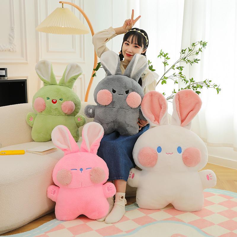 Adorable Plush Rabbit Pillow Doll Cute Bunny Stuffed Toy For Childrens Gifts