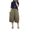 Modische Damen-Hose aus Baumwolle und Leinen, Lockerer Schnitt, Elastischer Bund, Lässig, , Vielseitige Weiter Hosen