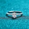 Fashion Real Oval Egg Shape Moissanite Ring 1CT D Color Diamond Pure S925 Sterling Silver for Women Wedding Fine Jewelry