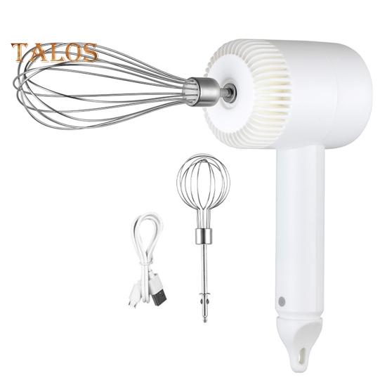 

Электрический ручной миксер для взбивания яиц, 3 скорости, зарядка через USB-C, блендер для теста, эргономичный дизайн, портативный кухонный блендер для взбивания яиц белый