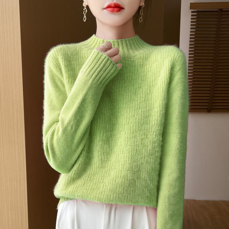 Women's cashmere sweater Qinghe cashmere 30% cashmere 70% wool autumn and winter pullover warm and fashionable