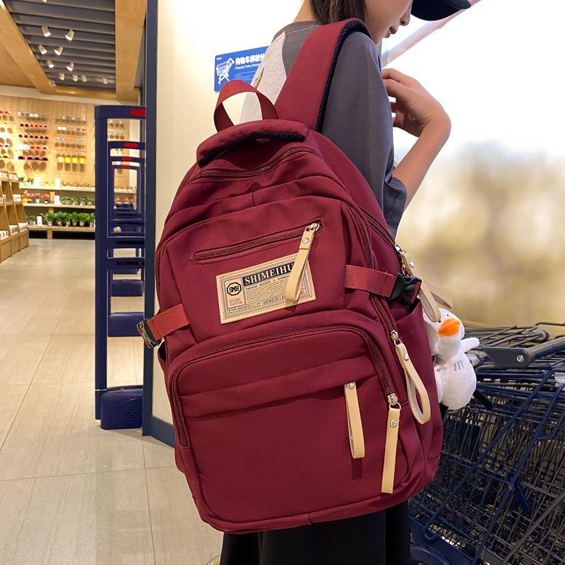 Schoolbag Casual Versatile School Bag College Student Junior High School Large Capacity Simple Computer Backpack Men's and Women's Backpack Tide