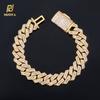NUOYA Iced Out Prong Cuban Chain 14MM Chunky Link Mixed Inlay Baguette Round Cubic Zirconia Hip Hop Bracelet