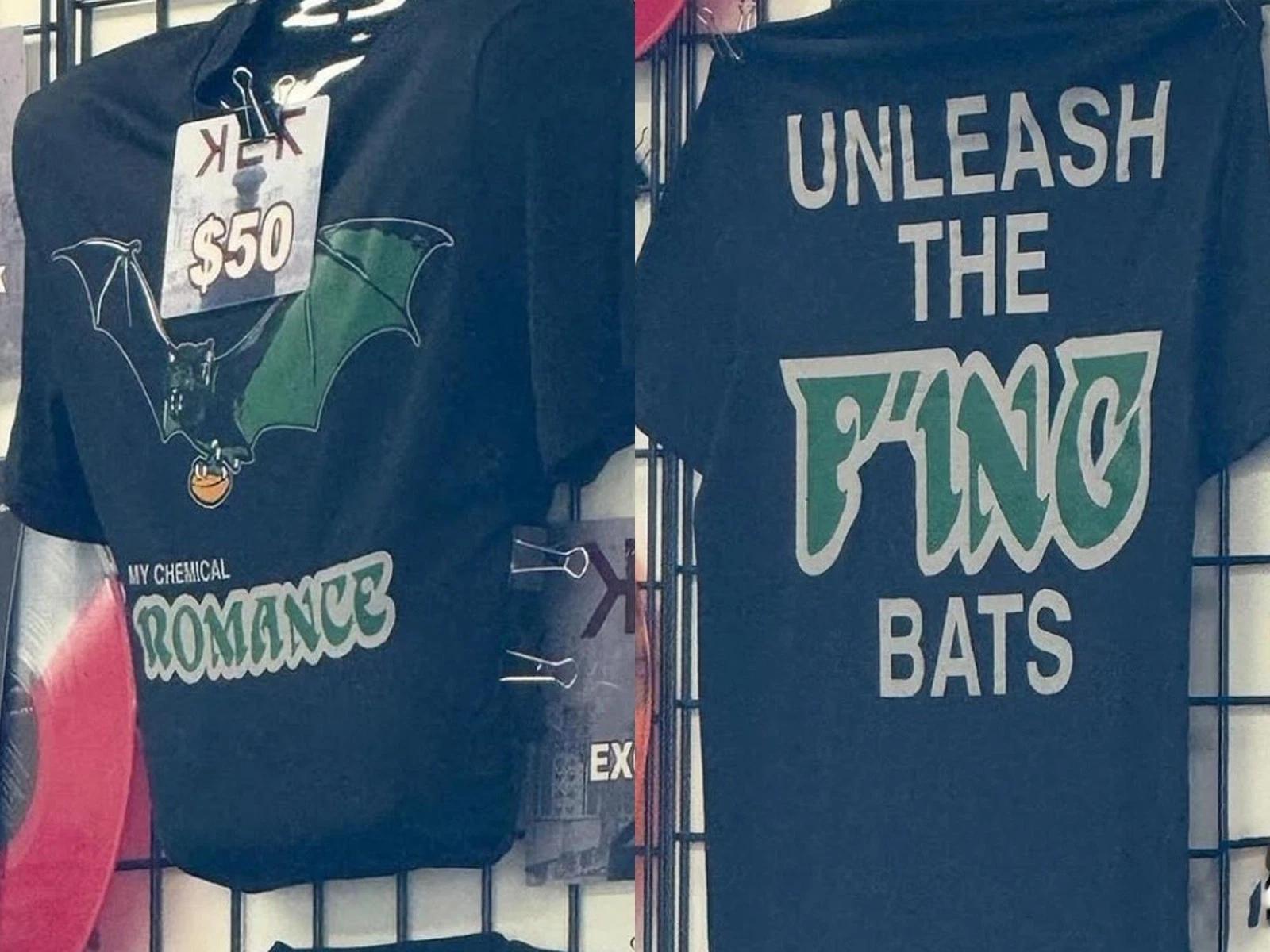 MCR My 1Chemical 1Romance Philly Aug 15 Unleash The F ing Bats Fanmade T-Shirt S