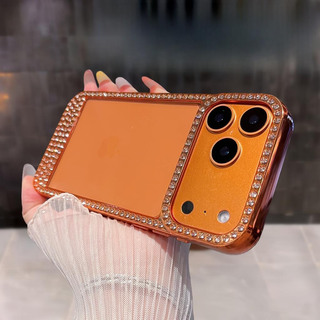 Luxury Transparent Diamond Jewelled Phone Case For iPhone 13 14 15 16 17 Pro Max Plus Air Glitter Bumper Back Cases Cover
