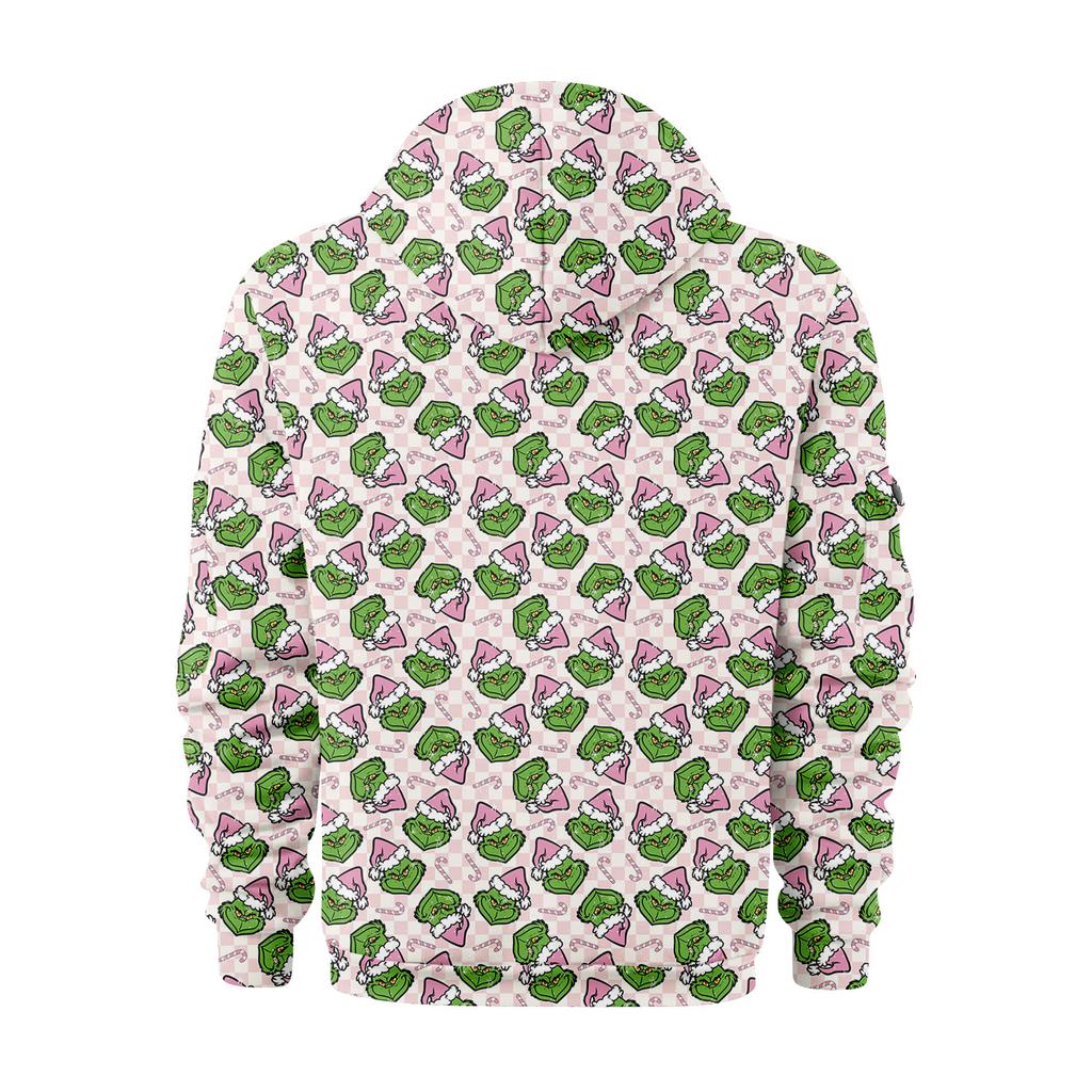 Men's Christmas Print Hooded Half-Zip Casual Sports Sweatshirt