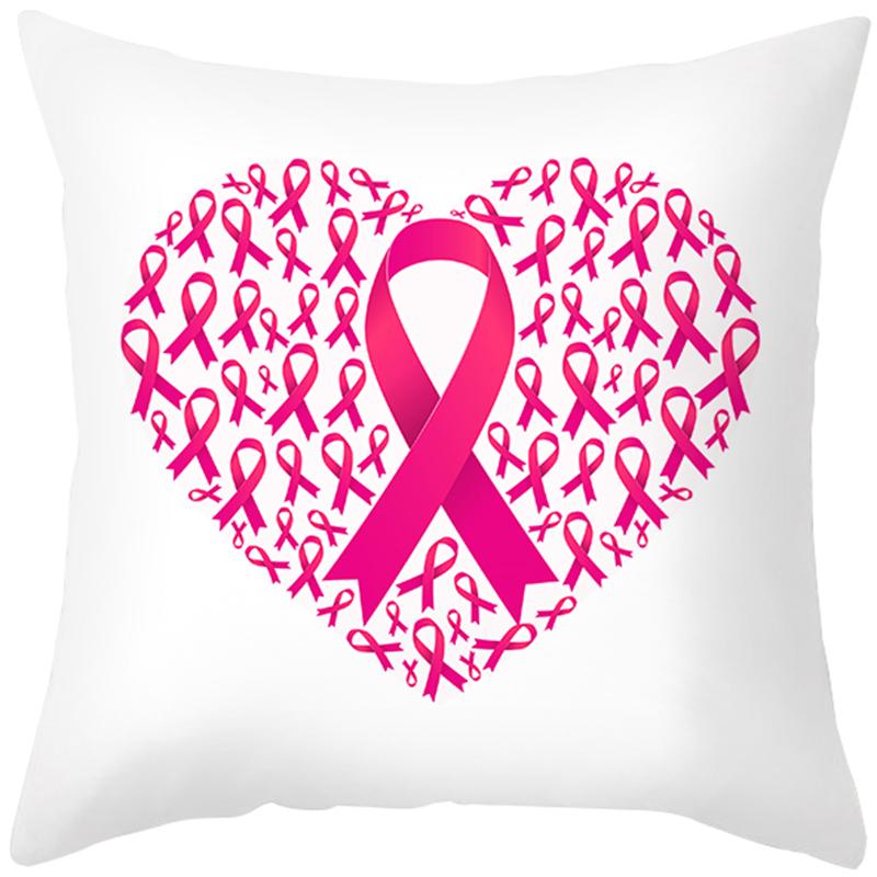 Peach Skin Pillow Cover Letter Ribbon Printing Sofa  Cushion  Household Goods